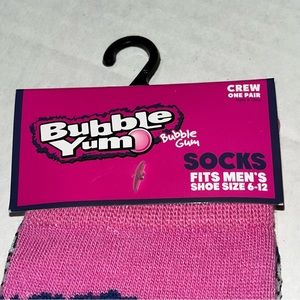 Odd Sox Novelty Bubble Yum Pink Crew Socks‎ New